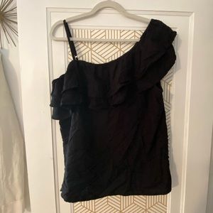 Asymmetrical ruffled blouse